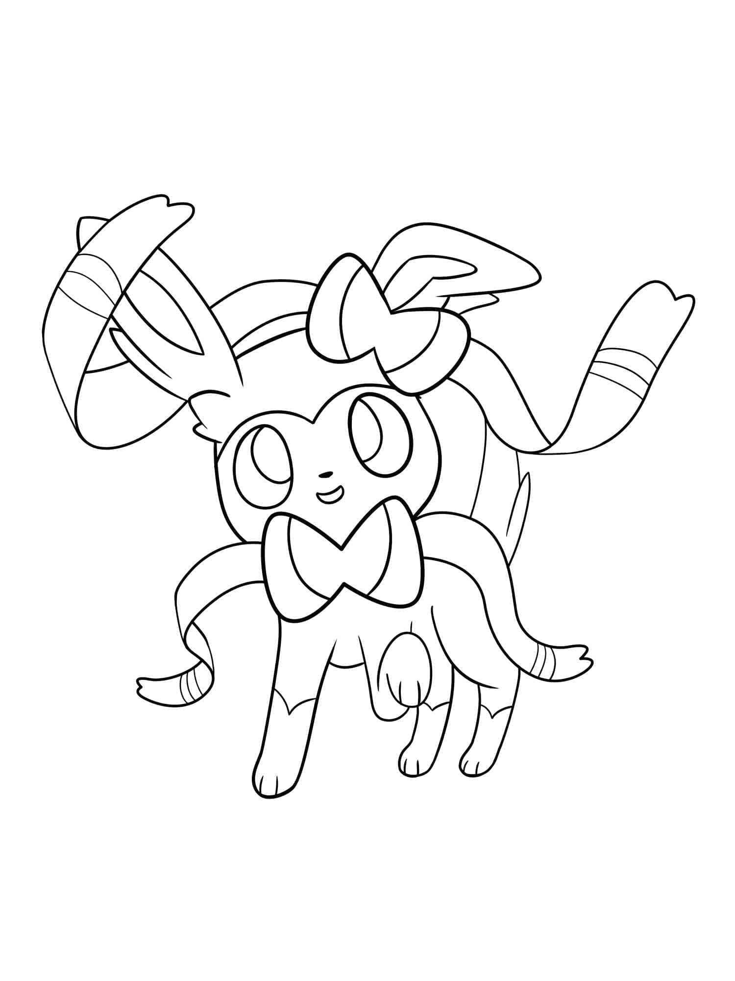 Desenho De adorável Sylveon Para Colorir