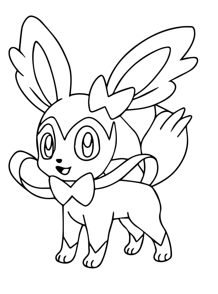 Desenho De Lindo Sylveon Para Colorir