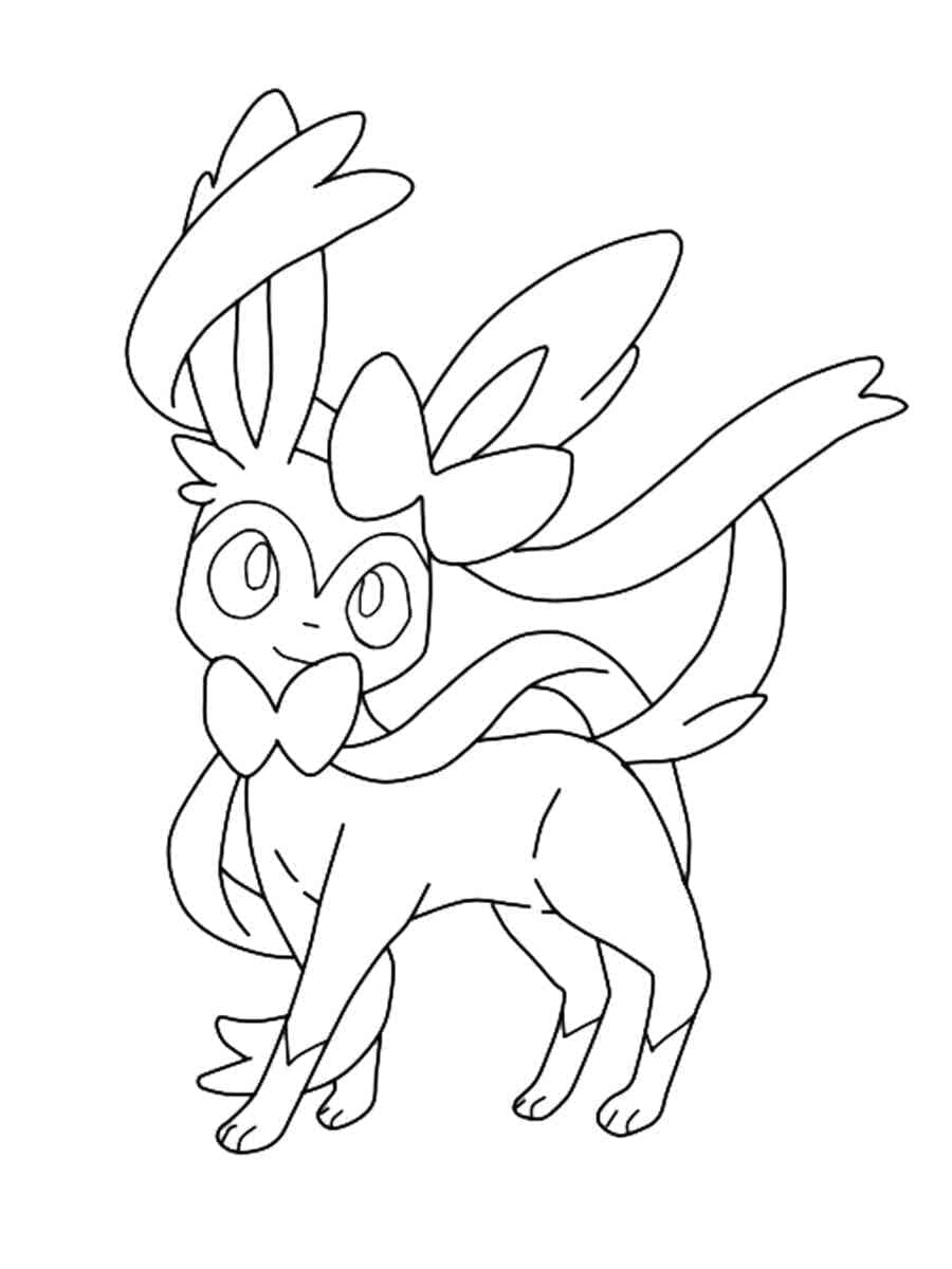 Desenho De Sylveon Sorridente Para Colorir