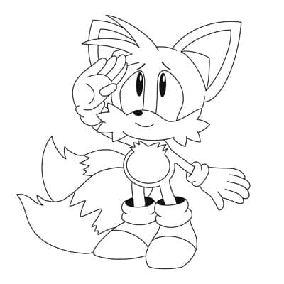 Desenho De Imprimivel Tails Para Colorir