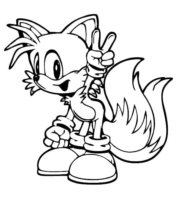 Desenho De Tails Imprimivel grátis Para Colorir