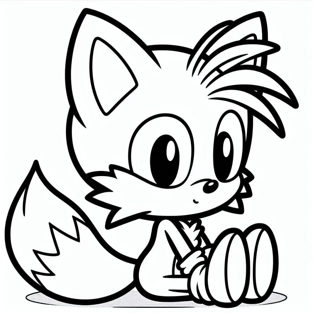 Desenho De Tails Muito adorável Para Colorir