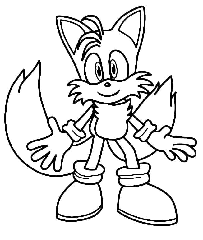 Desenho De Tails Sonic Fofo Para Colorir
