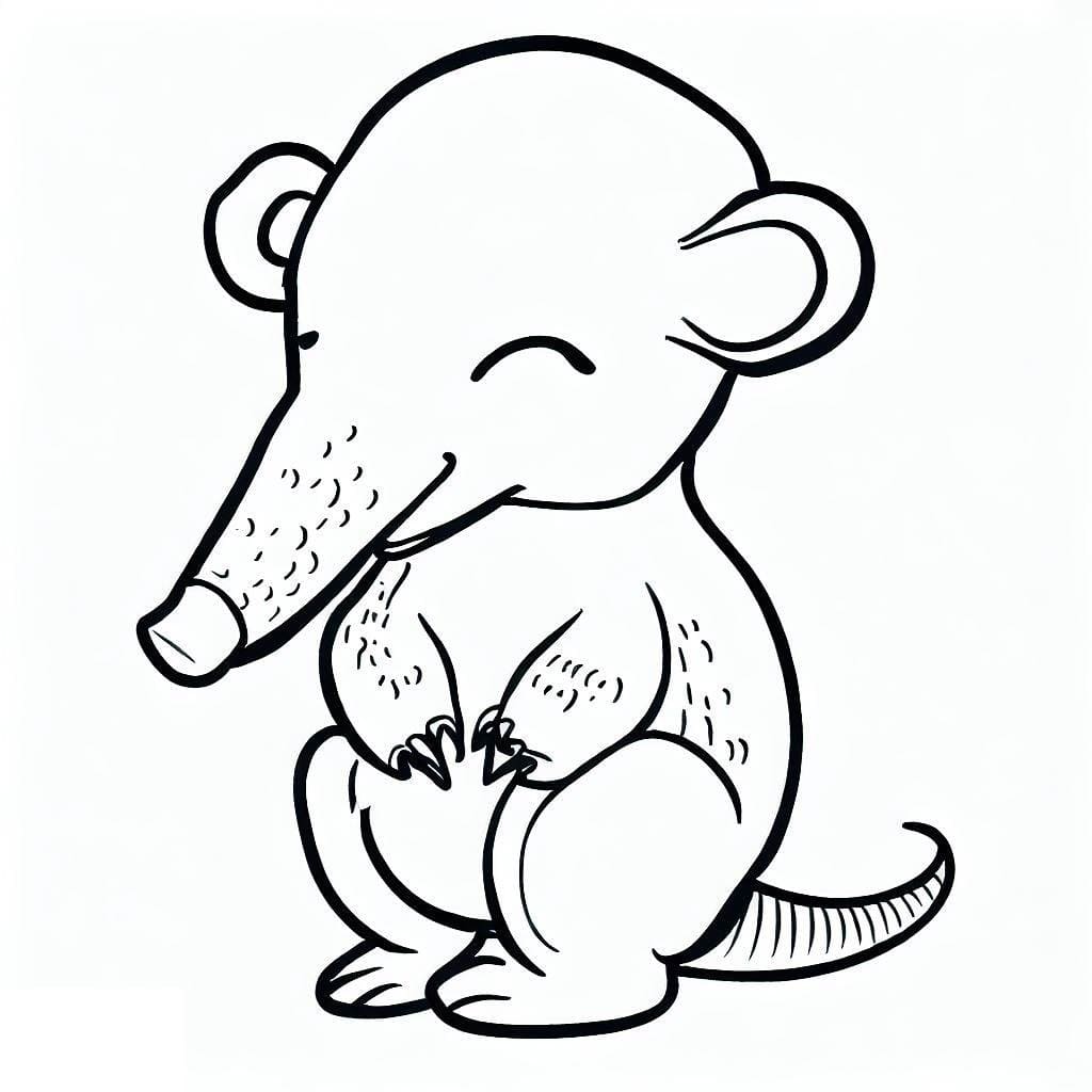 Desenho De tamanduá Fofo Para Colorir