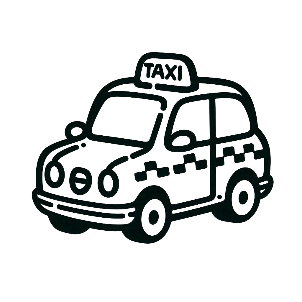 Desenho de Carro de Táxi para Colorir