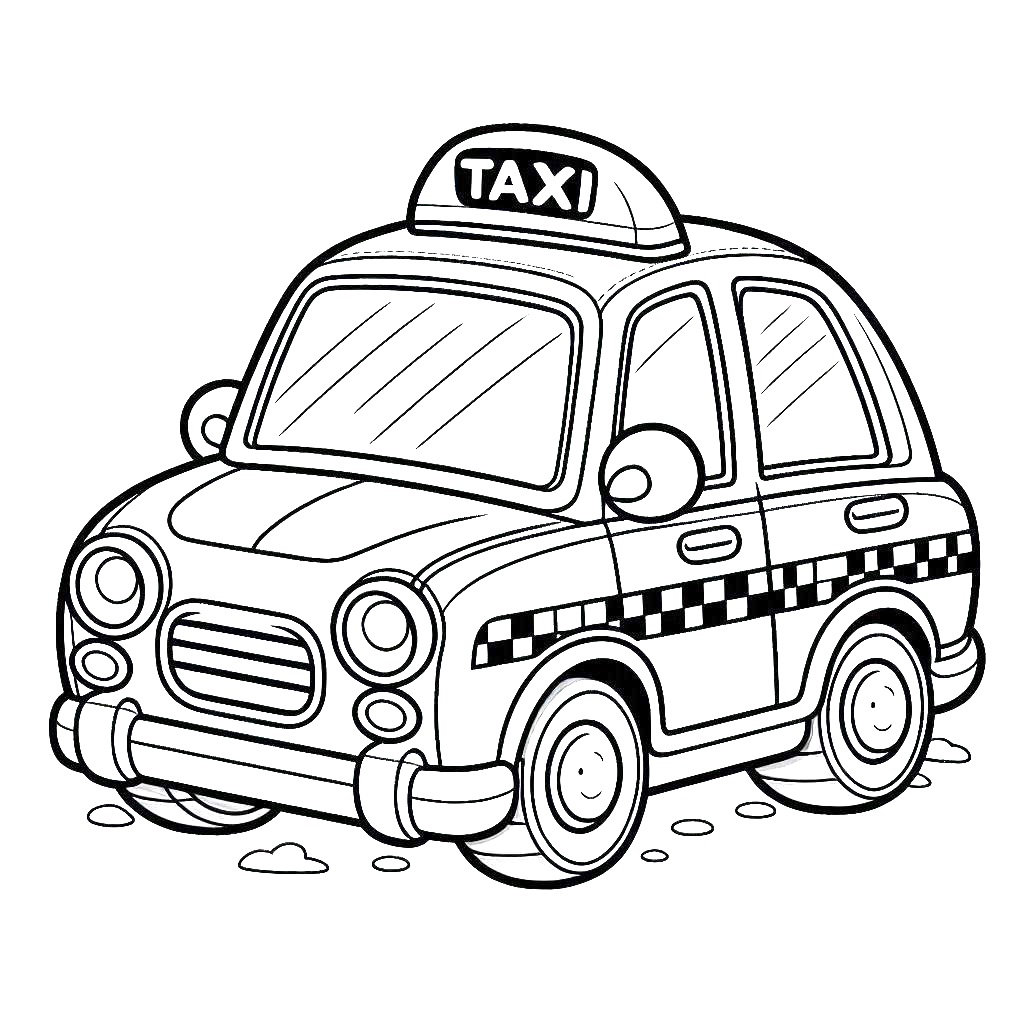 Desenho de Foto de Táxi para Colorir