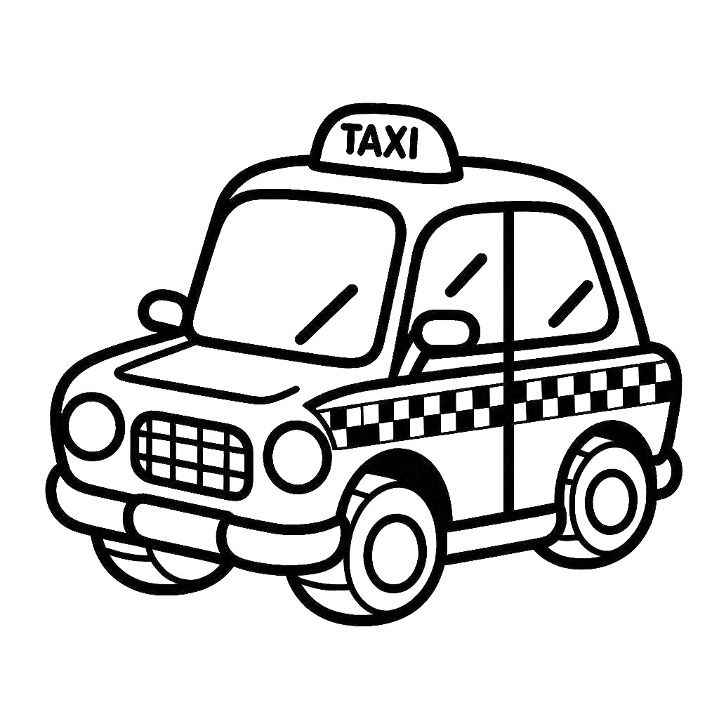 Desenho de Imagem de Táxi para Colorir