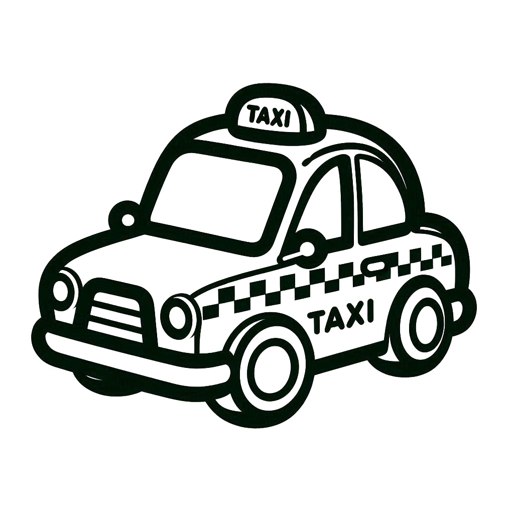 Desenho de Táxi Imprimivel para Colorir