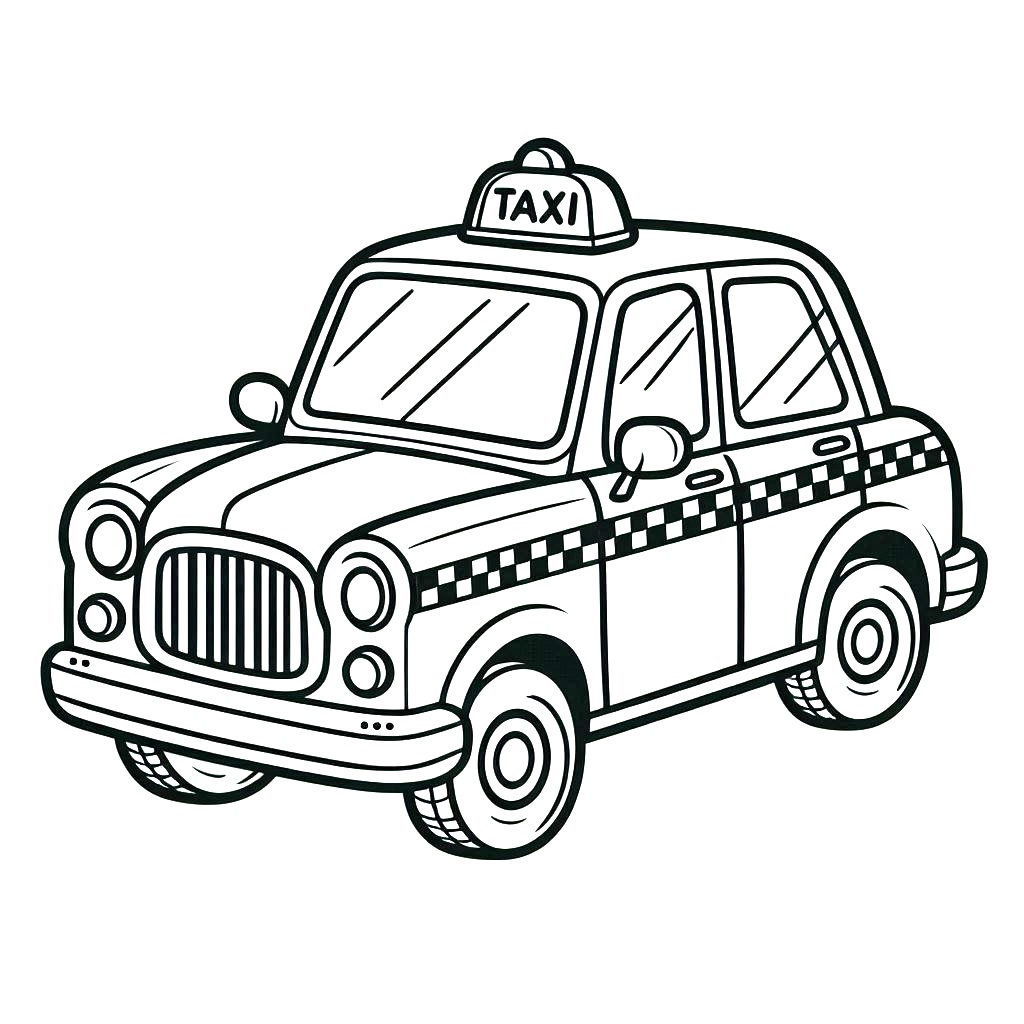 Desenho de Táxi para Crianças para Colorir