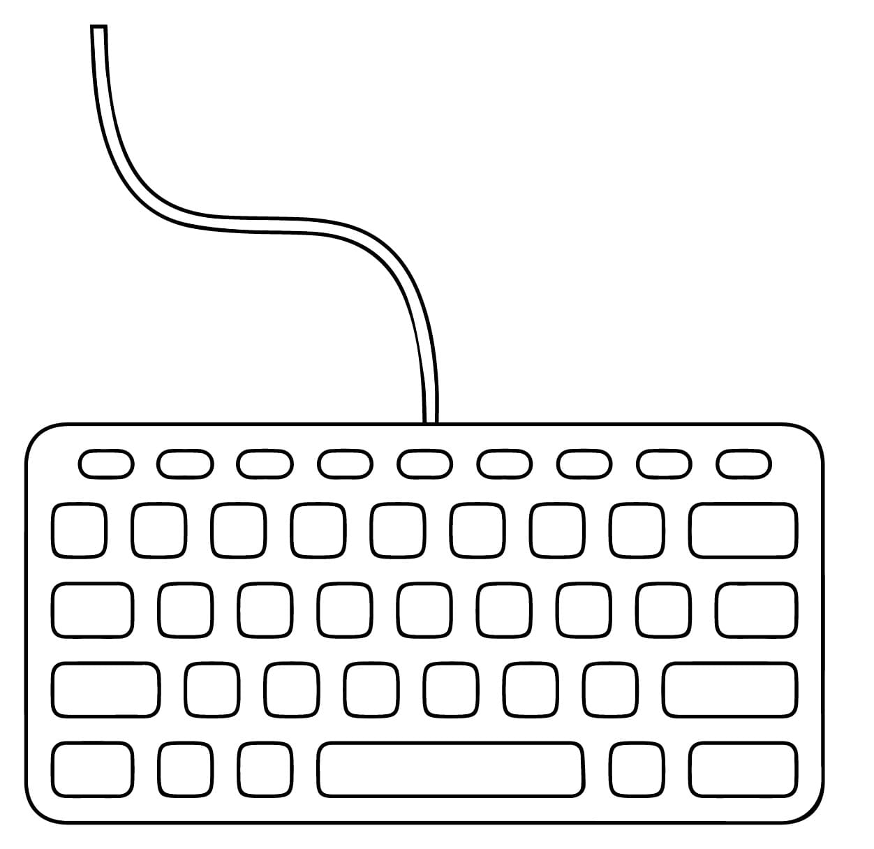 Desenho De Teclado Simples Para Colorir