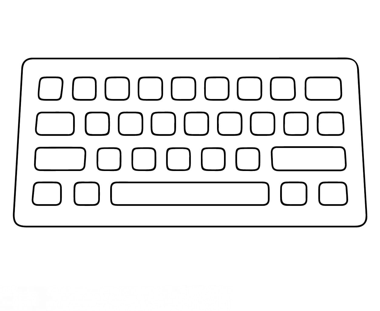Desenho De Um Teclado Simples Para Colorir