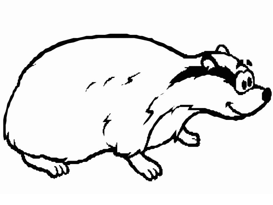 Desenho De Um Texugo engraçado Para Colorir