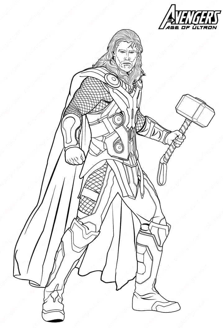 Desenho De Thor grátis Para Colorir
