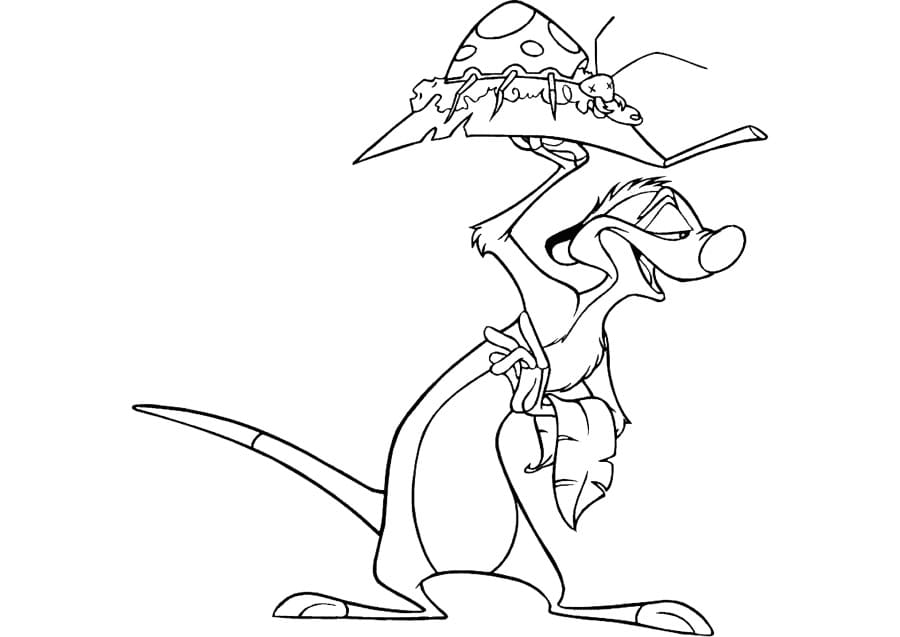 Desenho De timão e Insetos Para Colorir