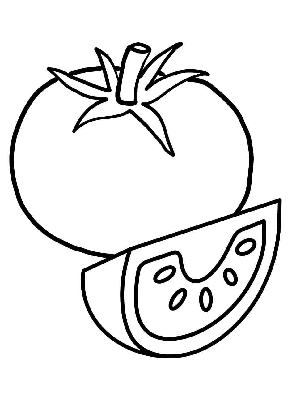 Desenho de Tomate Fresco para Colorir
