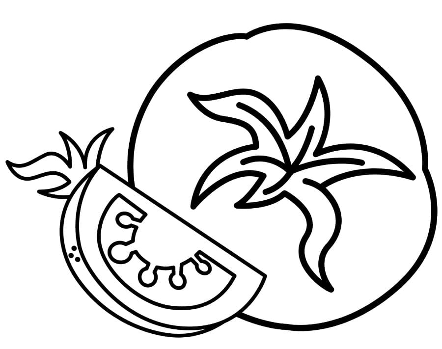 Desenho de um Tomate Fresco para Colorir