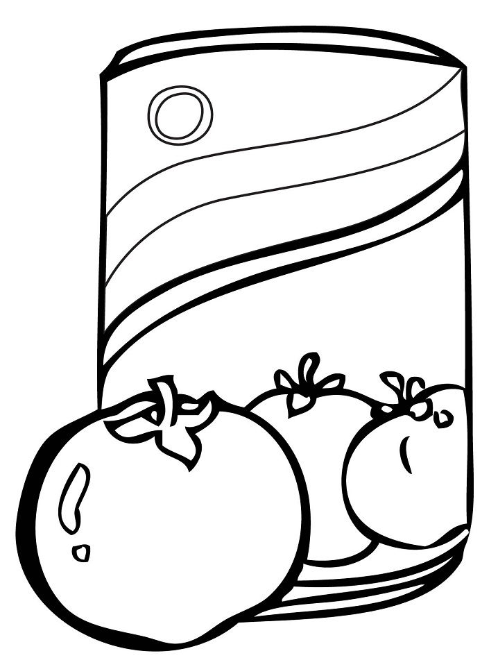 Desenho de Lata de Tomate para Colorir Grátis
