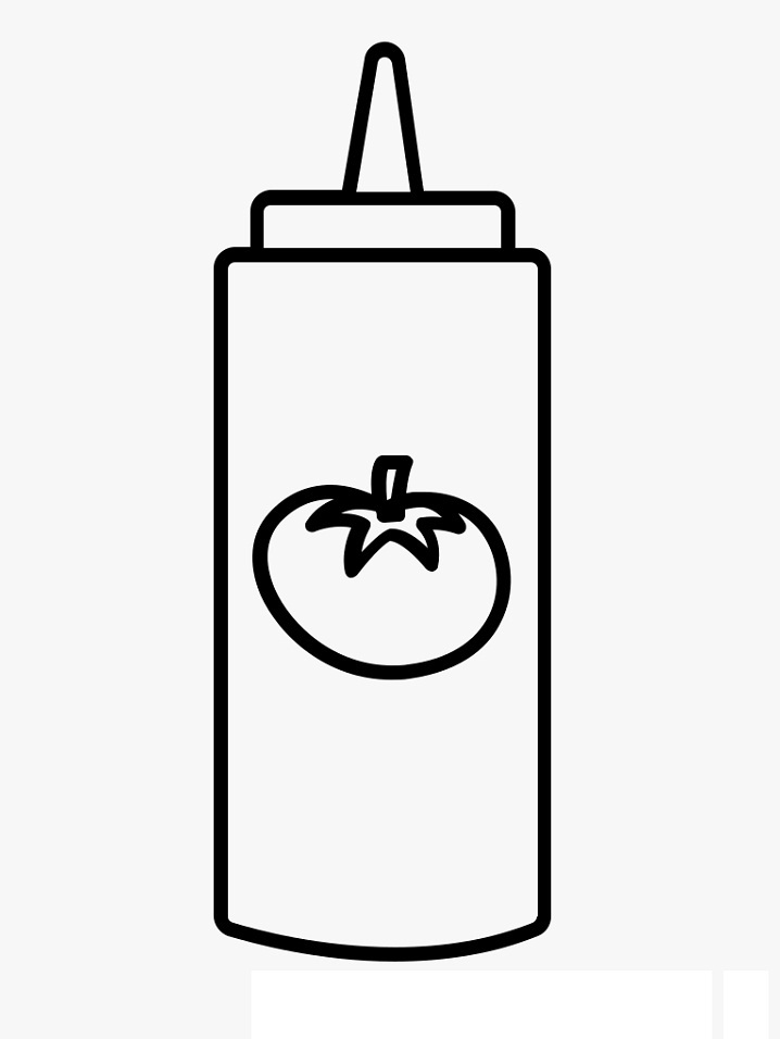 Desenho de Molho de Tomate em Pote para Pintar Grátis
