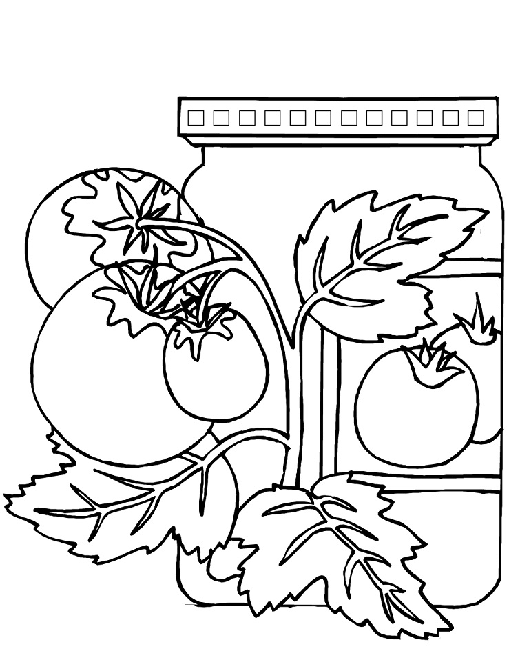Desenho de Tomate Download para Imprimir e Colorir