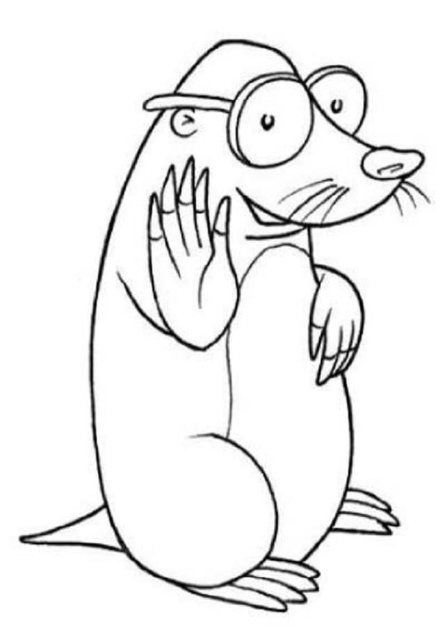 Desenho De Toupeira De Desenho Animado Para Colorir