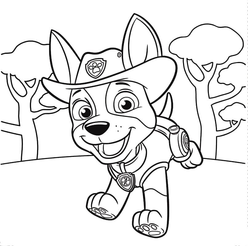 Desenho Tracker De patrulhá Canina Para Colorir