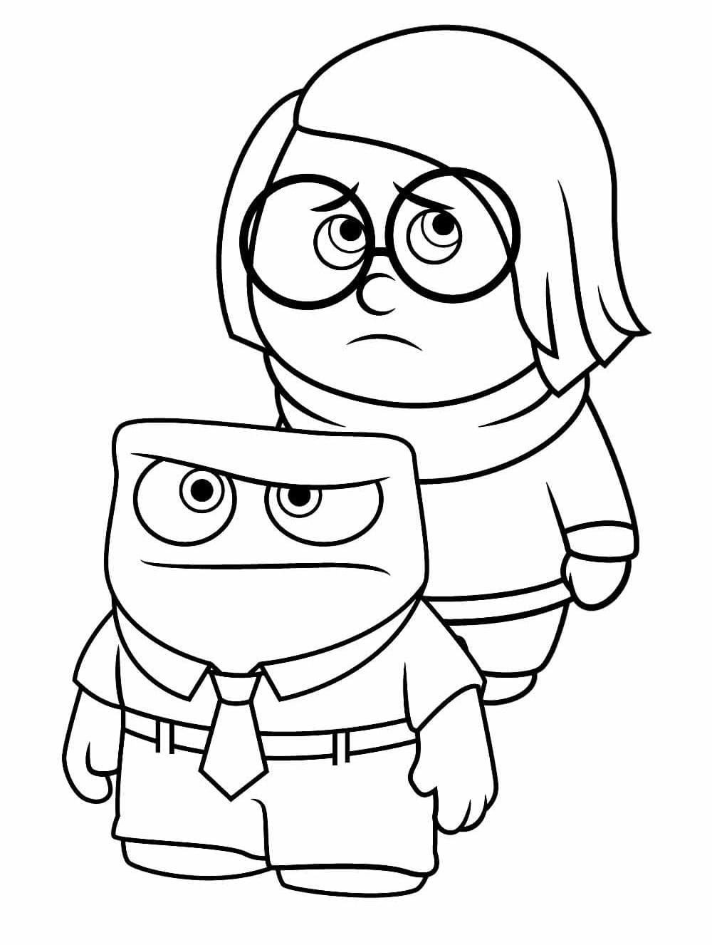 Desenho De Raiva e Tristeza Para Colorir