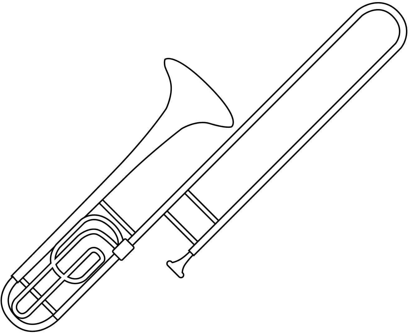 Desenho De Trombone grátis Para crianças Para Colorir