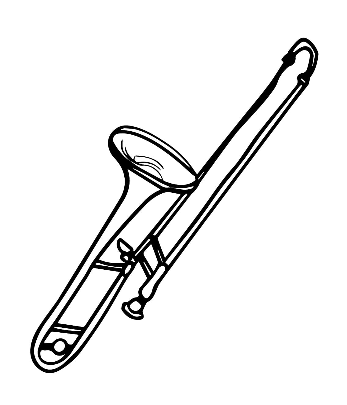 Desenho De Trombone Imprimivel Para Colorir