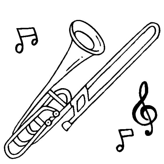 Desenho De Trombone Para crianças Para Colorir