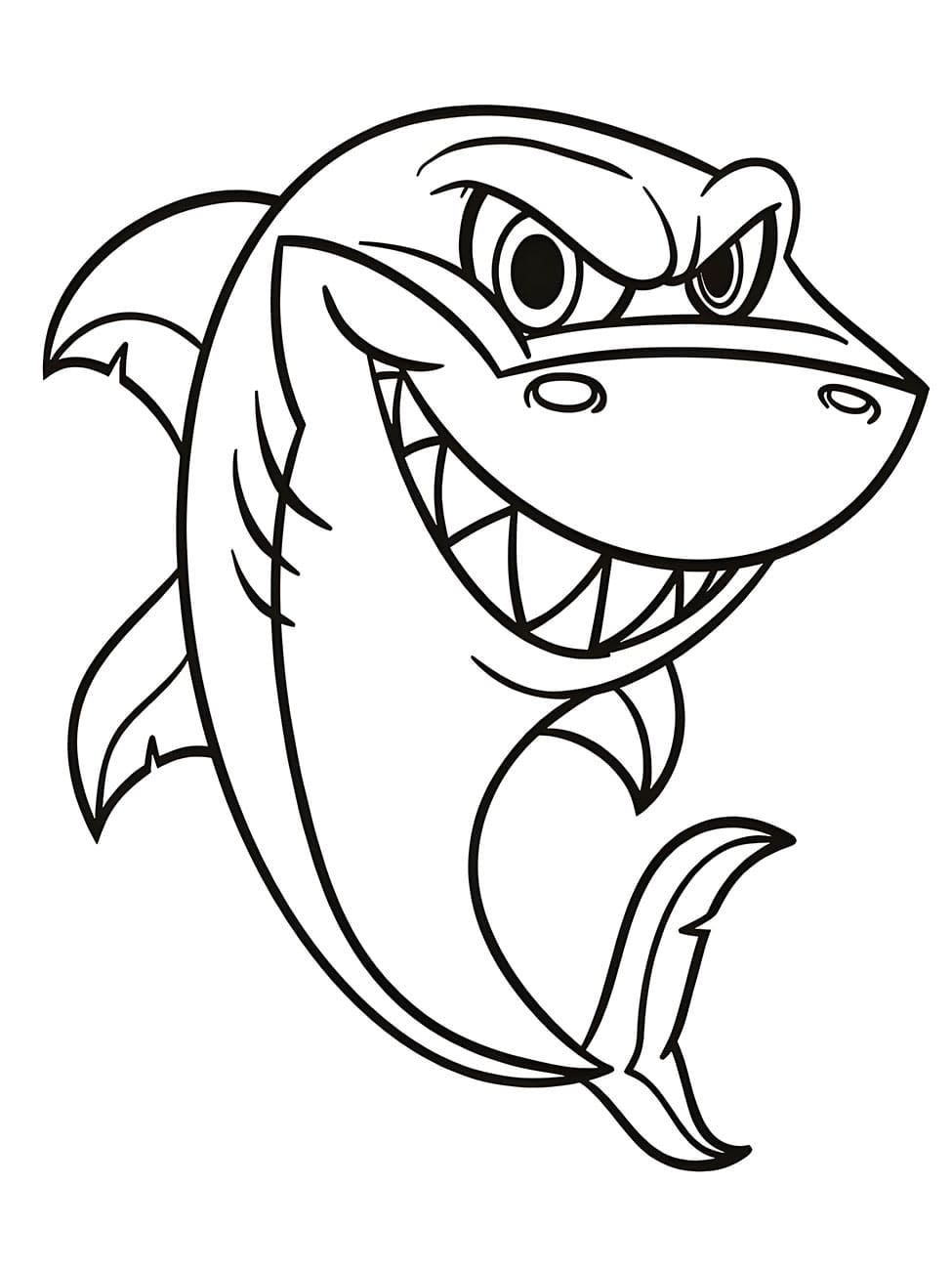 Desenho De tubarão Mau Para Colorir