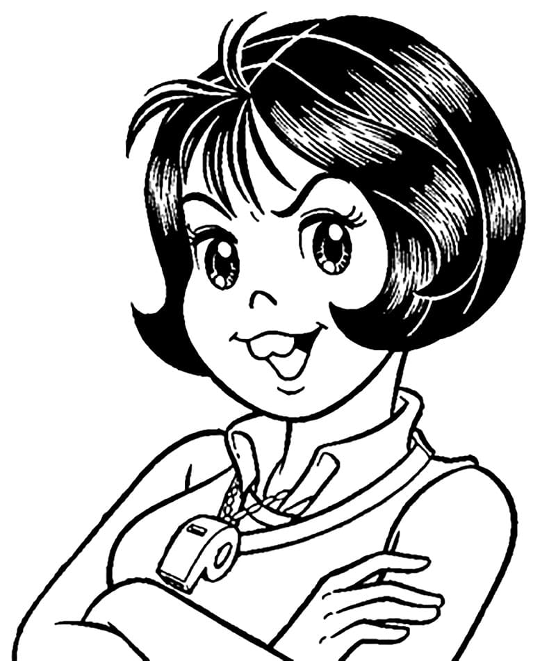 Desenho Monica Jovem Com braços Cruzados Para Colorir