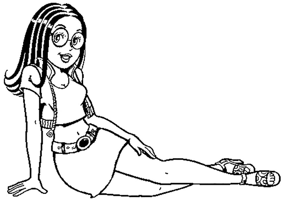 Desenho Monica Jovem Sentada Para Colorir