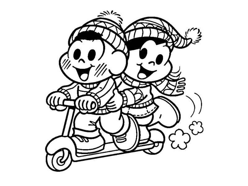 Desenhos De cascão e Magali De Turma Da Monica Para Colorir