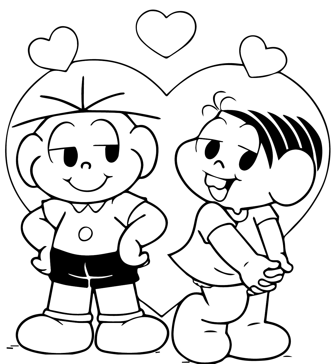 Desenhos De Cebolinha e Monica Para Colorir