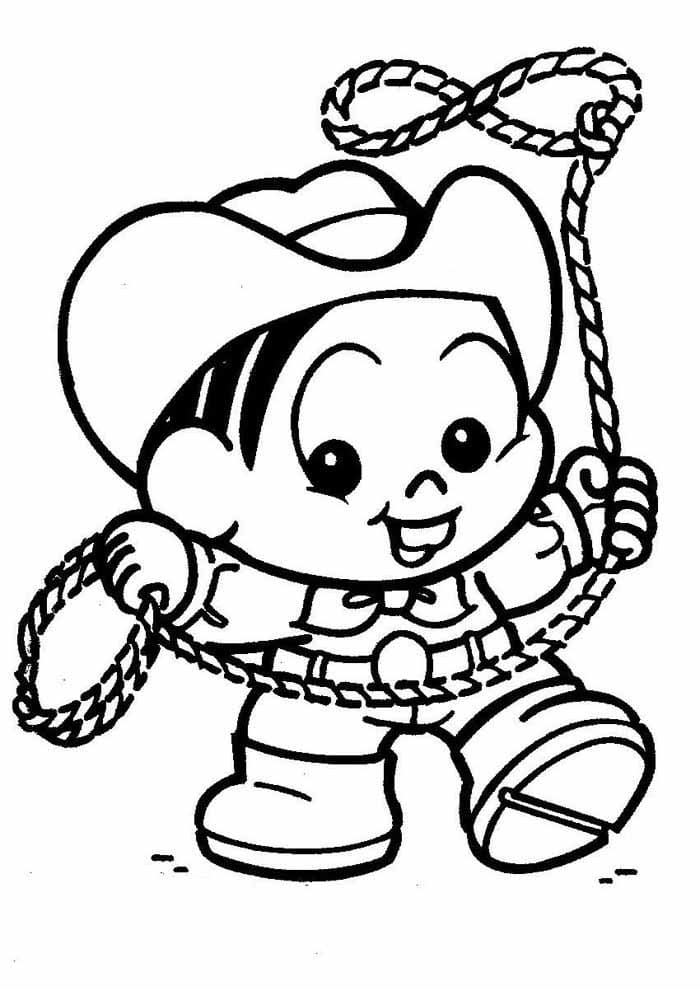 Desenho De Monica Vaqueira Turma Da Monica Para Colorir