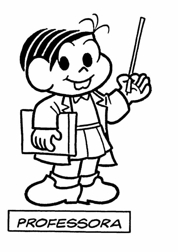 Desenho Professora De Turma Da Monica Para Colorir