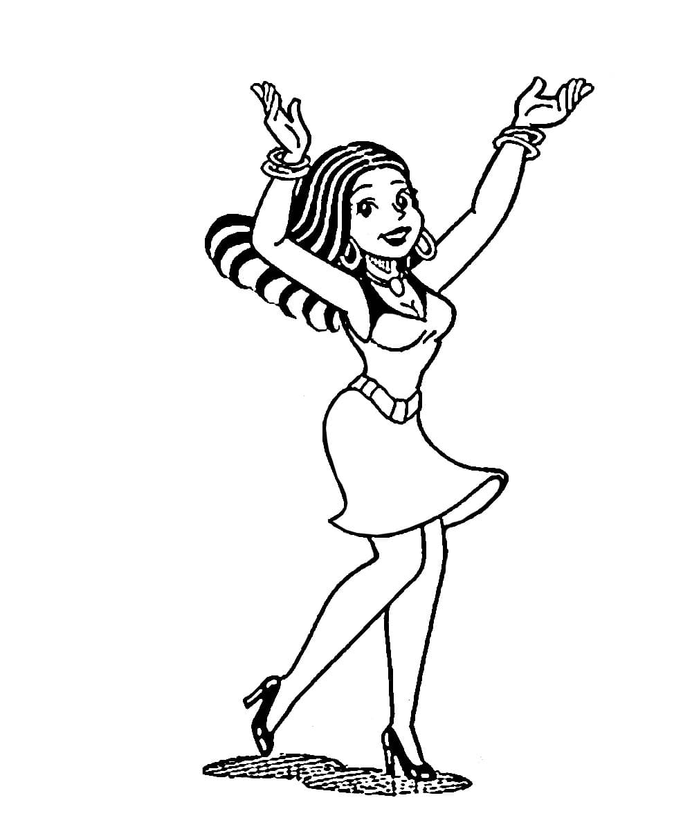 Desenho De Tina dançá Para Colorir
