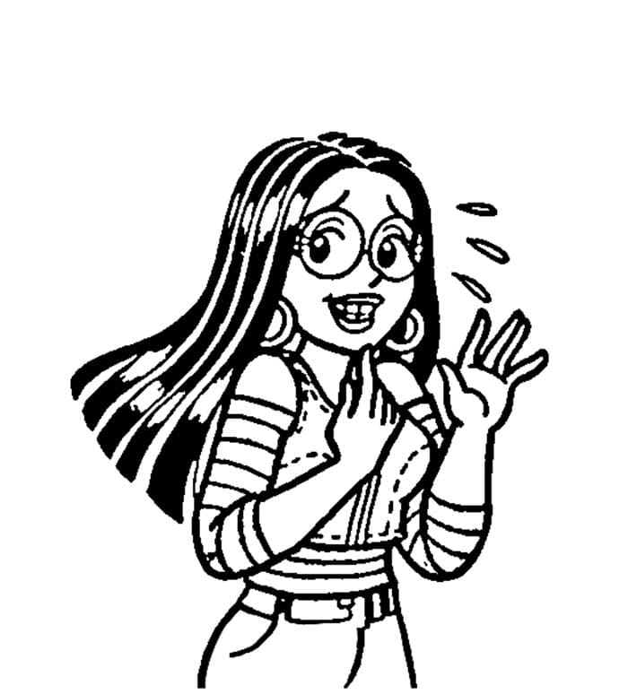 Desenho De Tina e tímida Para Colorir