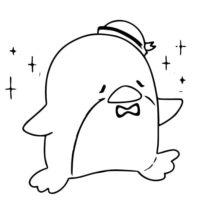 Desenho De adorável Tuxedo Sam Para Colorir