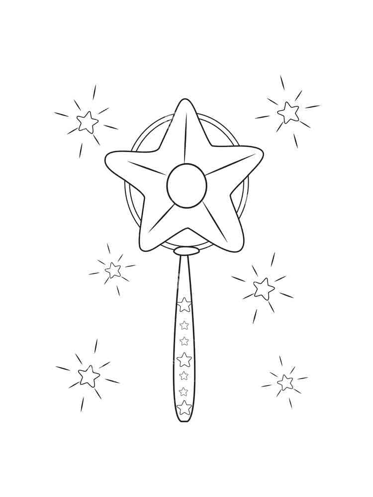Desenho De Brinquedo Varinha mágica Para Colorir