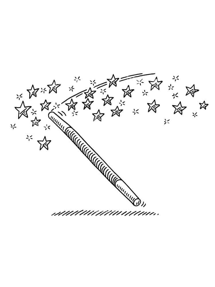 Desenho De Varinha mágica De fantasiá Para Colorir