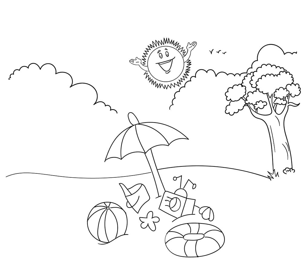 Desenho De A Paisagem De verão Para Colorir