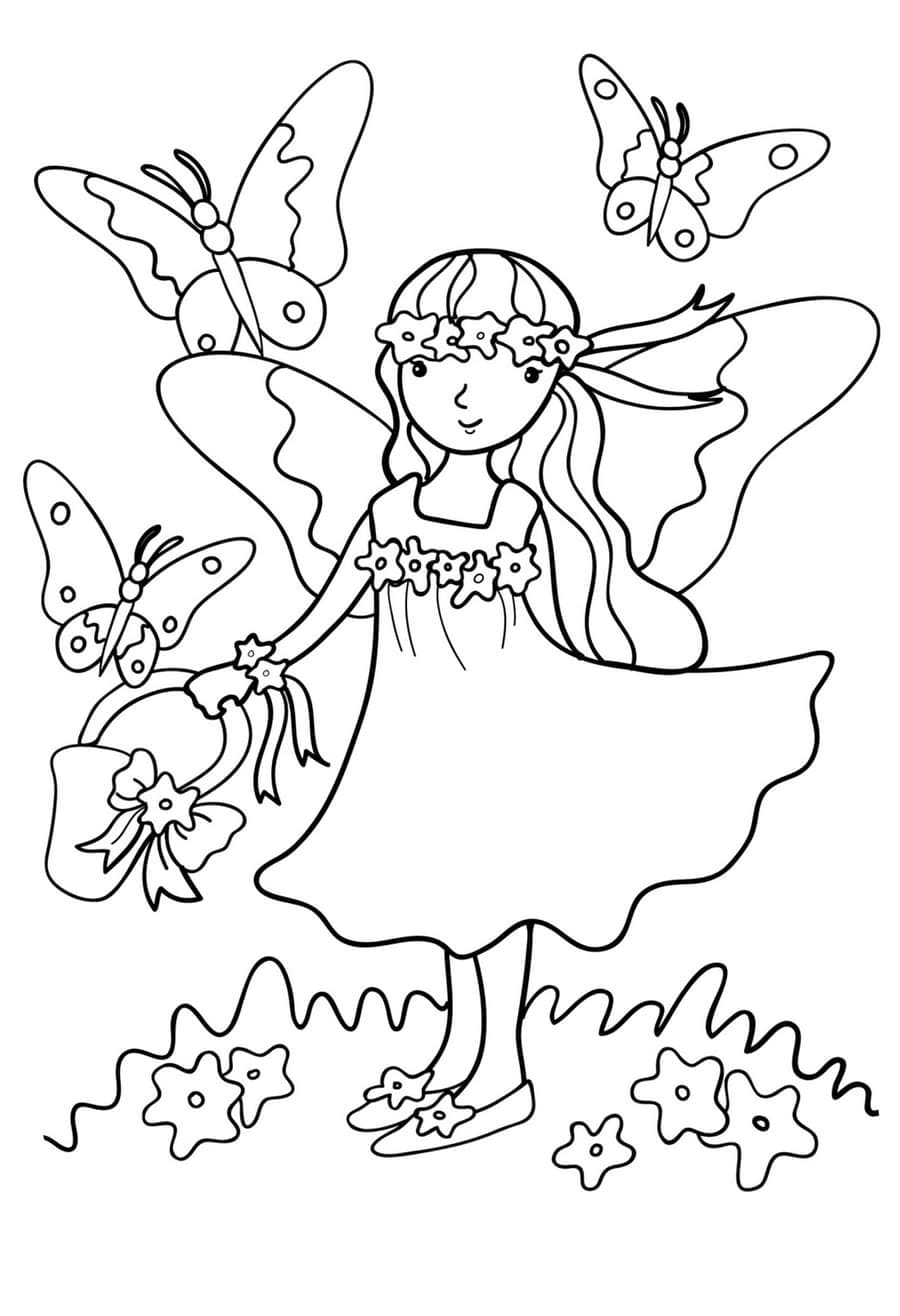 Desenho De Fada Do verão Para Colorir