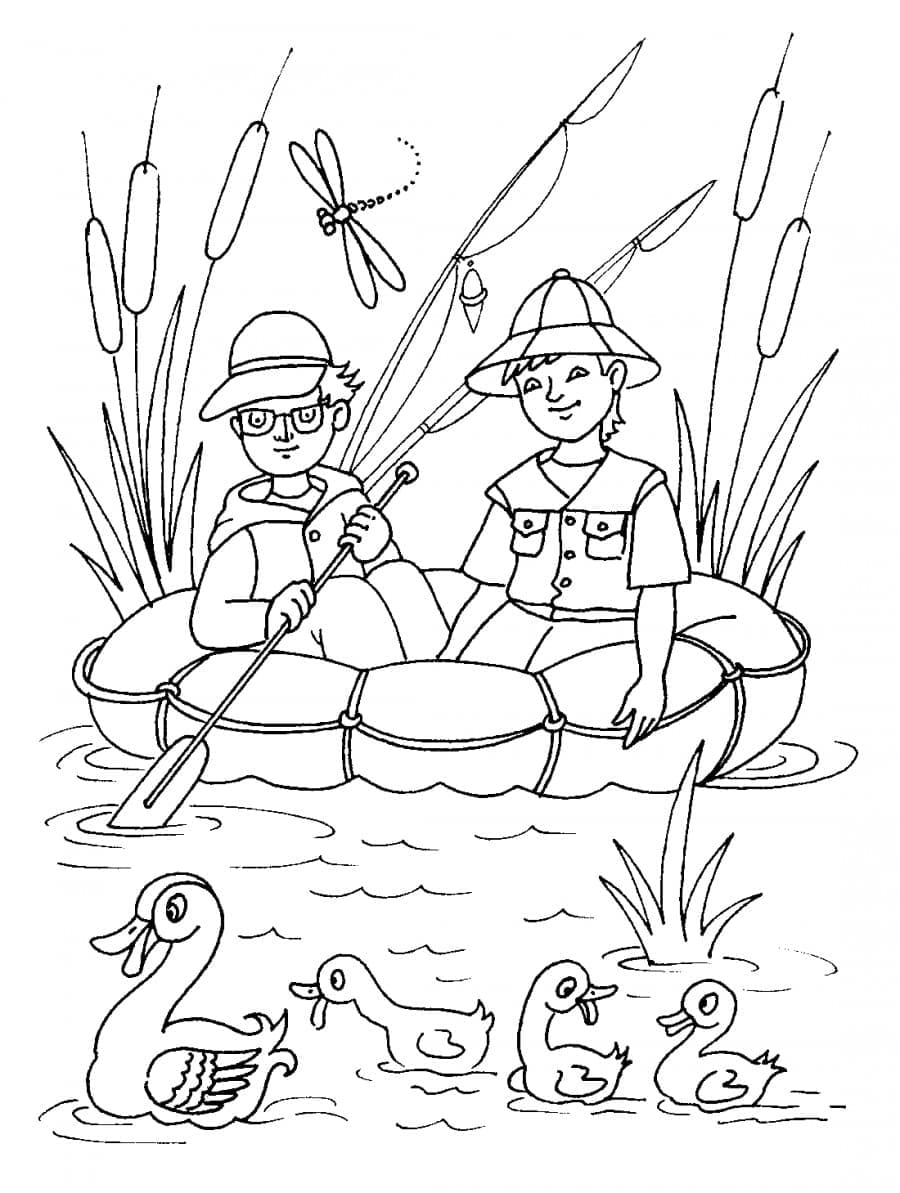 Desenho De pescá De verão Para Colorir