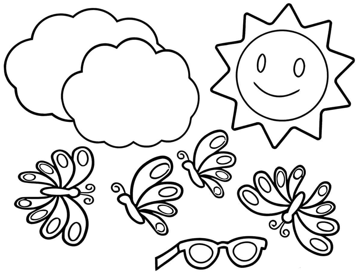Desenho De verão Fofo Para Colorir