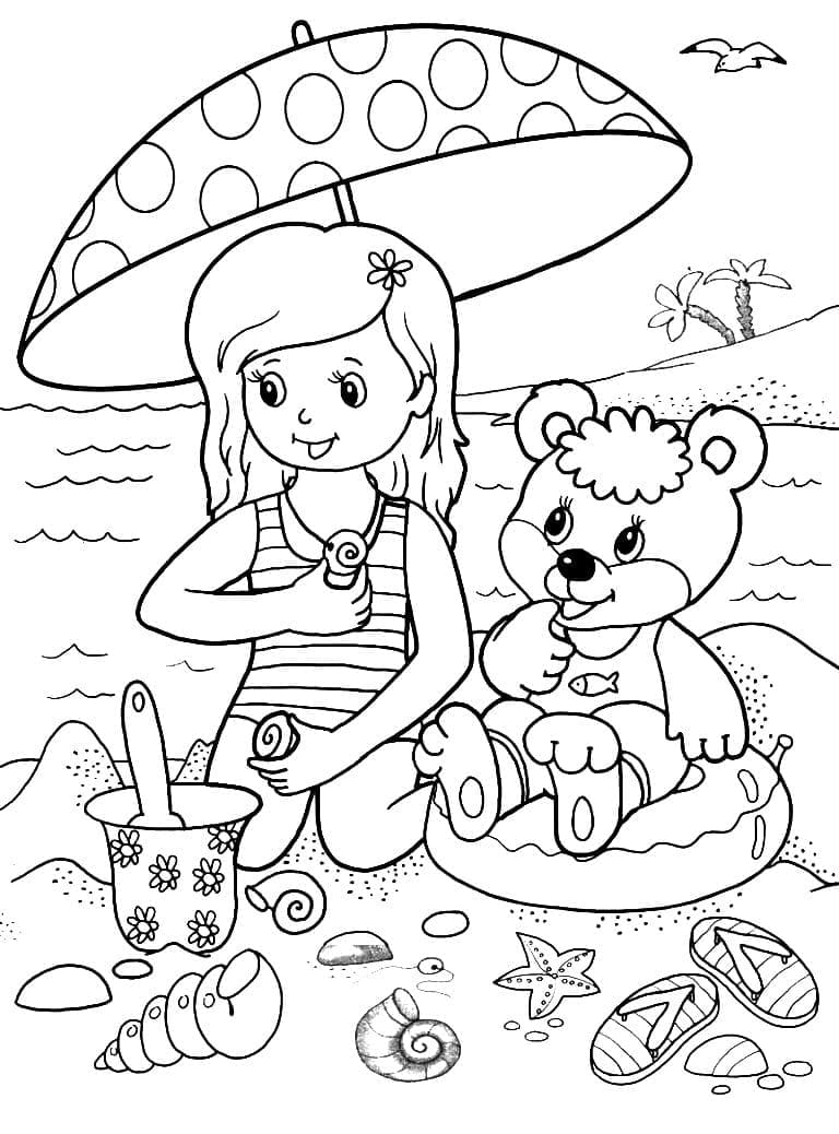 Desenho De verão Imprimivel Para crianças Para Colorir