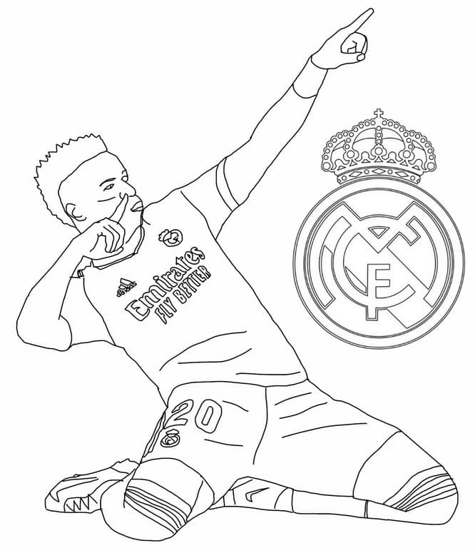 Desenho Do Vinicius Junior incrível Para Colorir