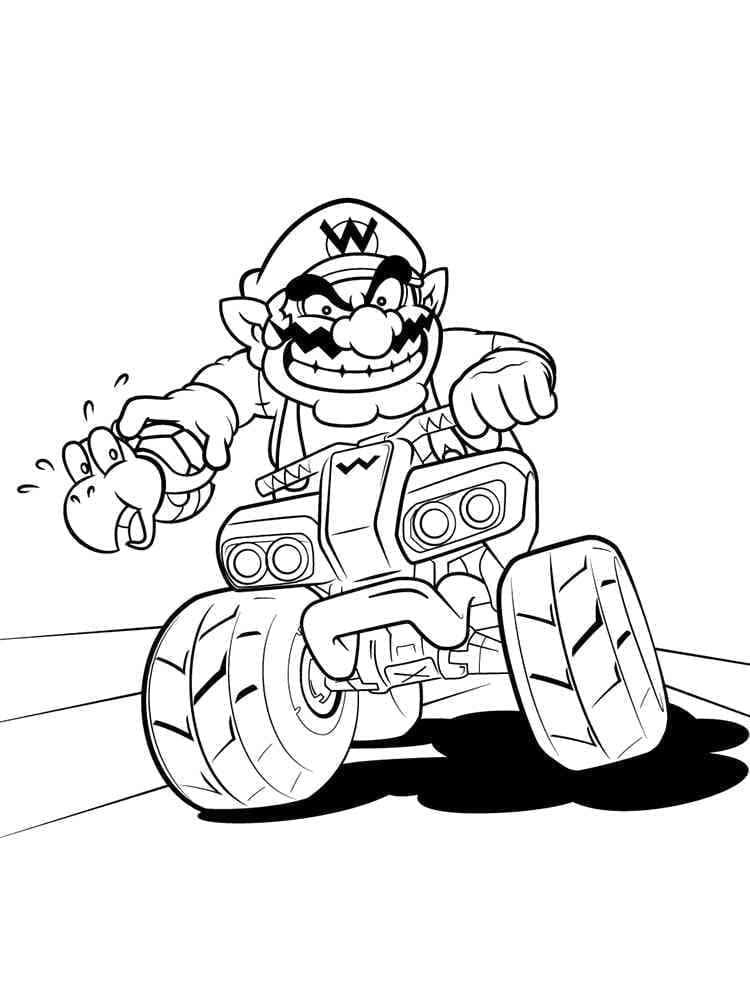 Desenho De Imprimivel Wario Para Colorir