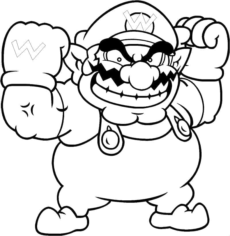 Desenho De Wario Forte Para Colorir
