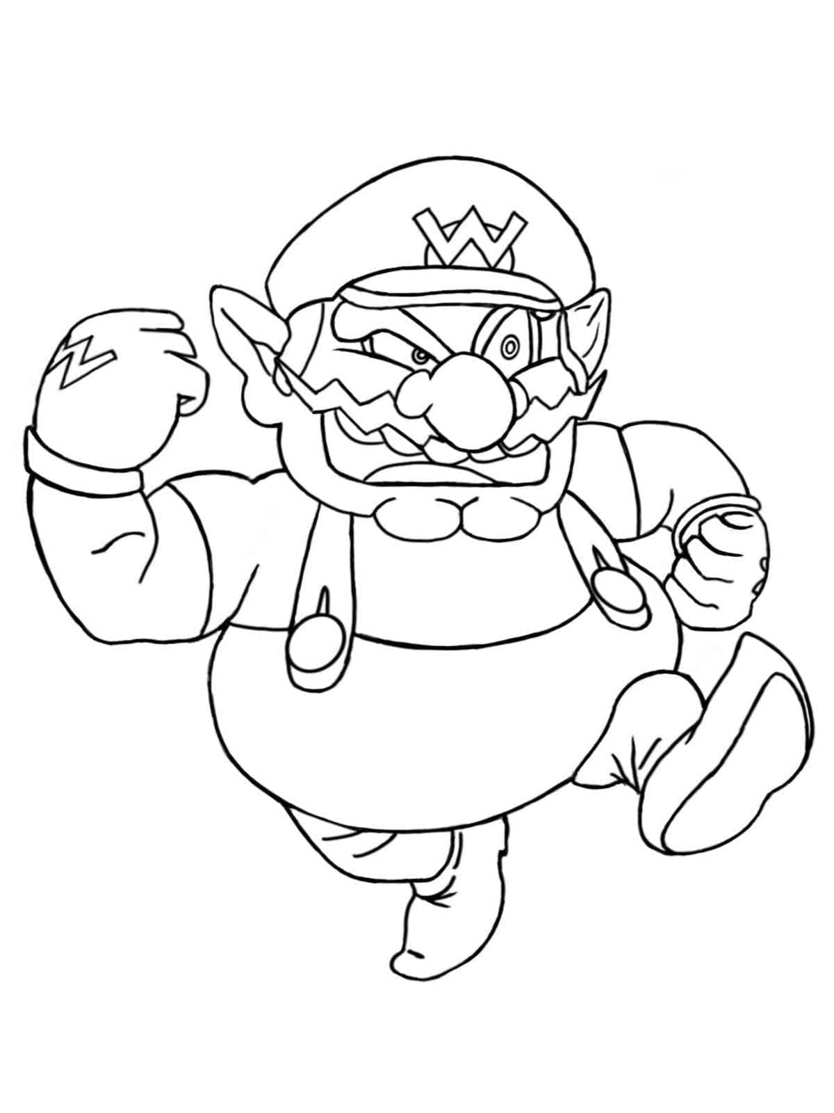 Desenho De Wario grátis Para crianças Para Colorir